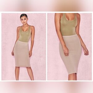 NWT‎ House of CB Shahla Seamless Knit Pencil Skirt in Taupe Size XS/S